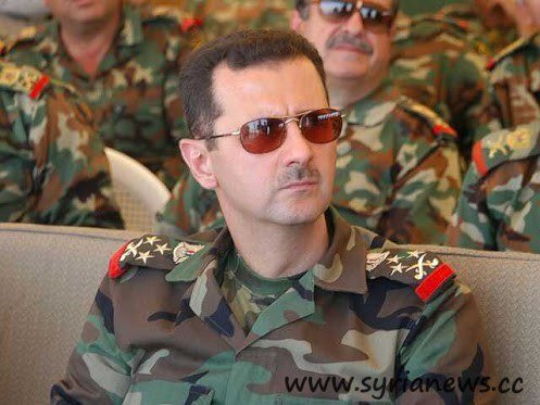 Syria"s president Bashar Al-Assad in Uniform.