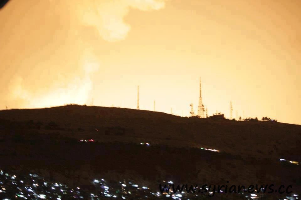 Israeli raid against targets in Damascus countryside turned the city's night into a day for moments