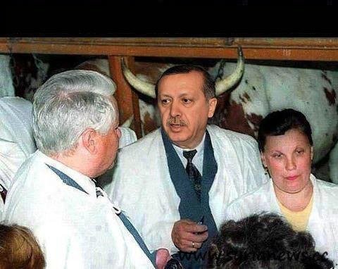A rare shot of Turkish prime minister.