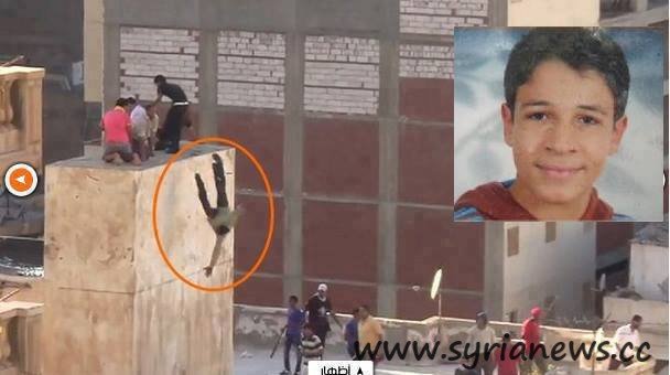 Children thrown off rooftop in Alexandria, Egypt by Morsi supporters