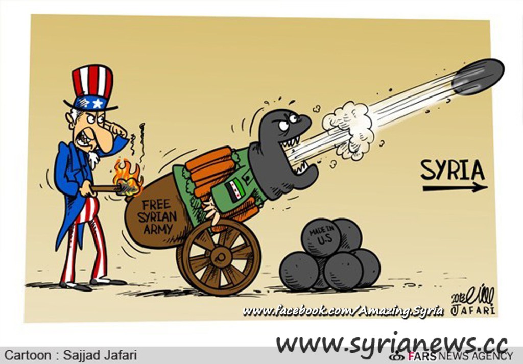 US creates radical terrorists, cry for atrocities committed by them, accuse its foes of committing these atrocities, and then 'come to the rescue' and fight these terrorists they themselves created.