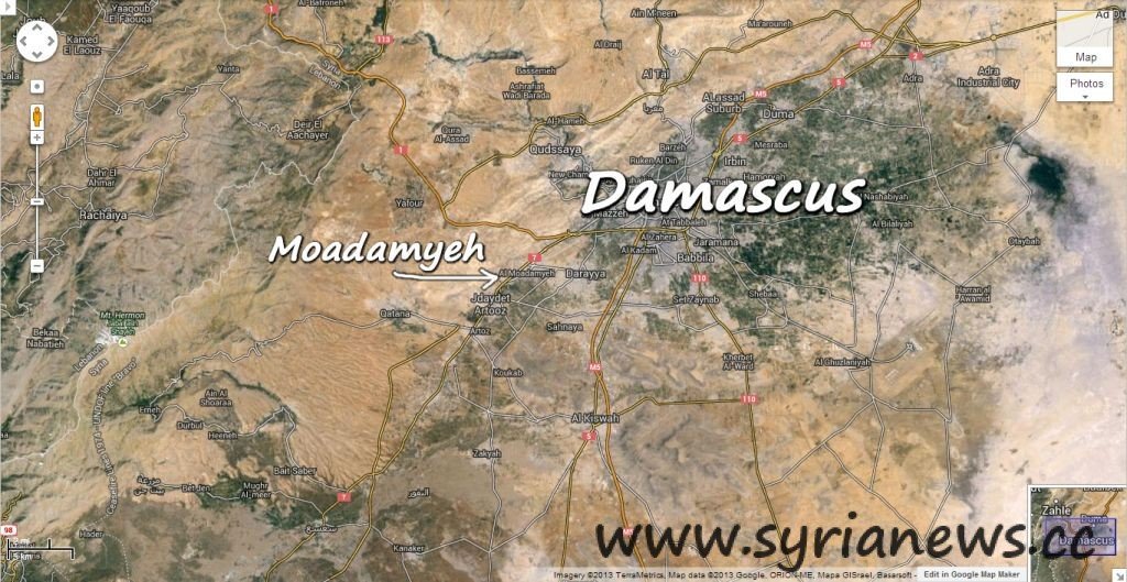Moaddamiyeh town south of Damascus