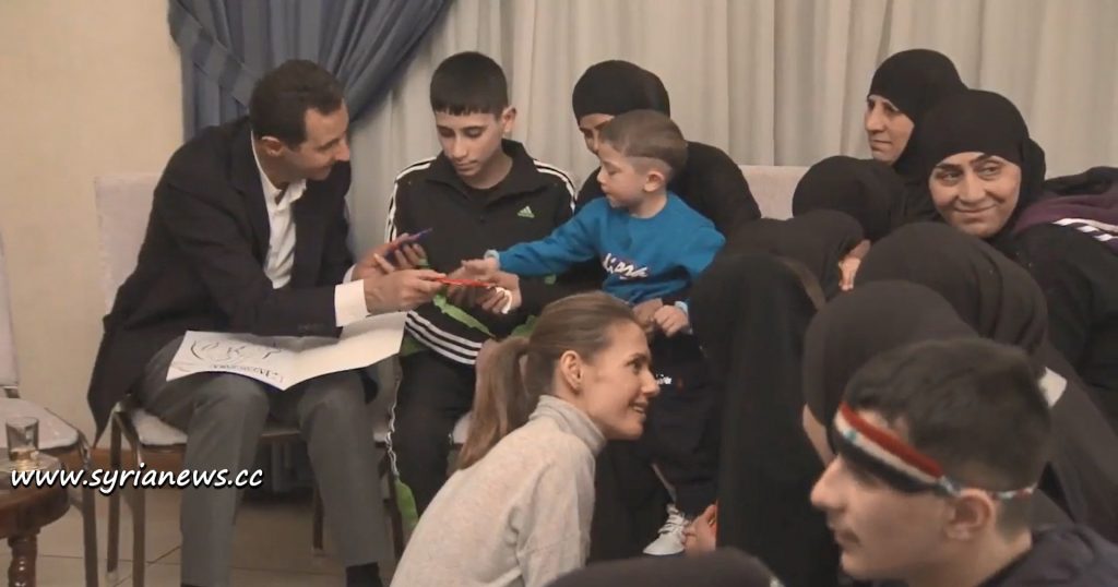 image-Latakia Freed Women and Children with President Assad and First Lady Asma