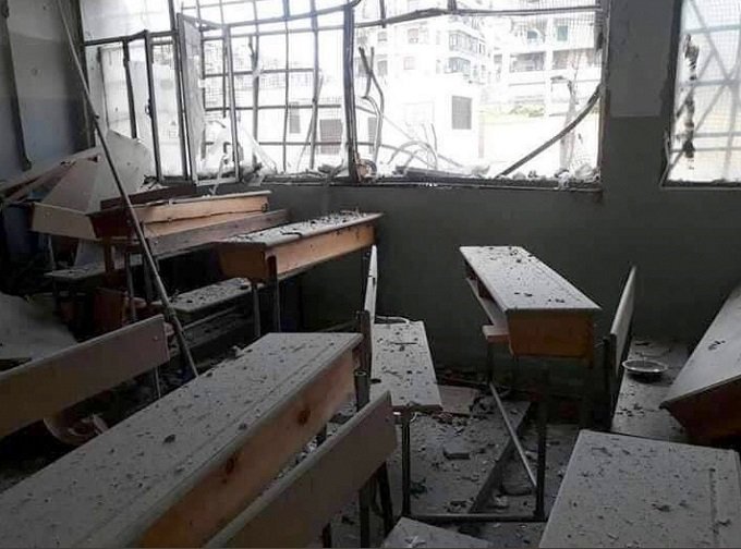 aleppo school bombed