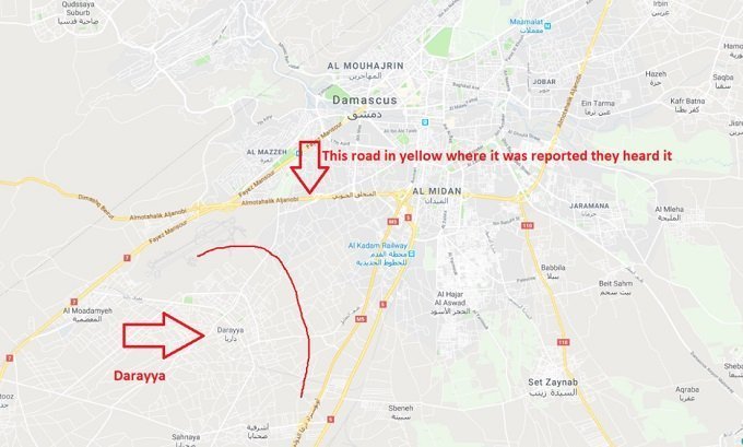 map showing where explosions happened
