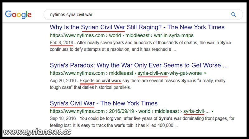 Syrian Civil War: New York Times defies dictionaries and defines the US-led war of terror on Syria as a civil war
