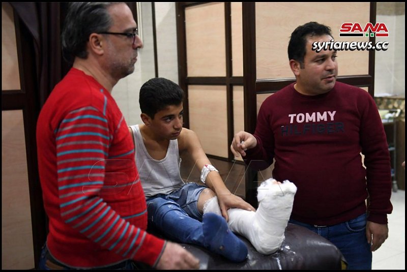Child injured by Erdogan terrorists bombing of Aleppo