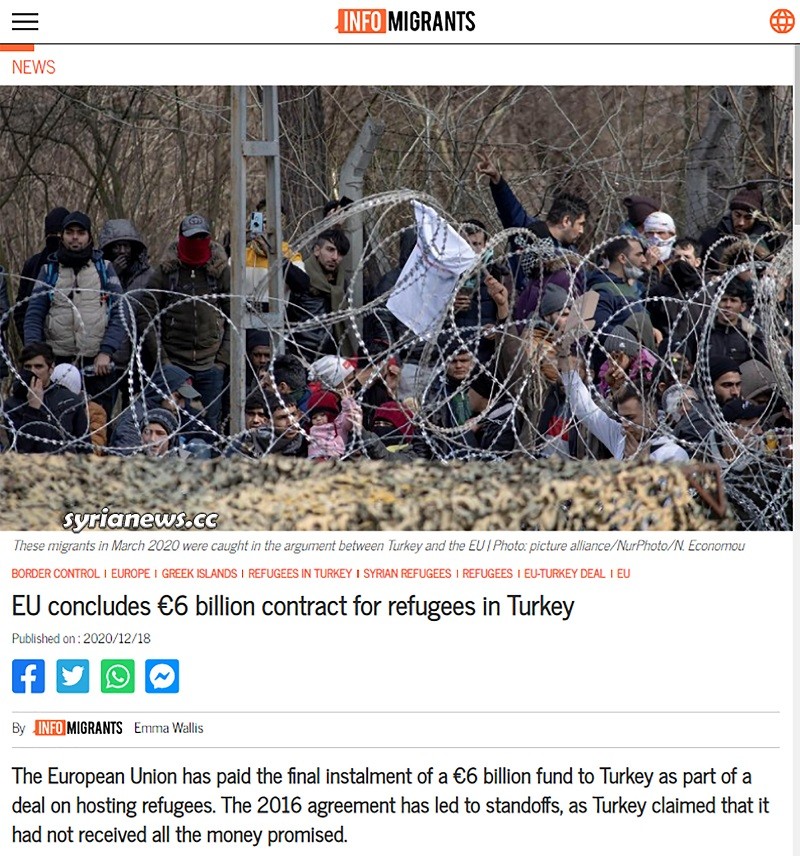 EU Paid Erdogan 6 billion Euros for refugees in Turkey