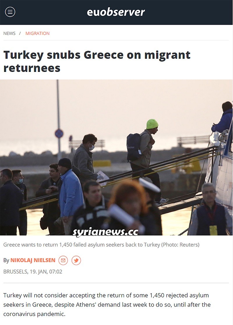 Erdogan refuses to accept the return of refugees from Greece