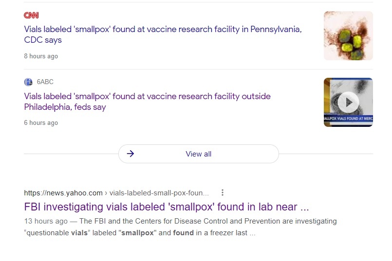 Smallpox vials appeared from nowhere in a lab freezer 'incidentally' being cleaned out at the Merck lab in North Wales, outside of Philly.
