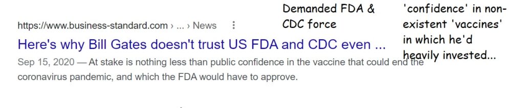 In 2020, Gates demanded the CDC & FDA force 'confidence' in the C19 experimentals which have increased the billionaire class.