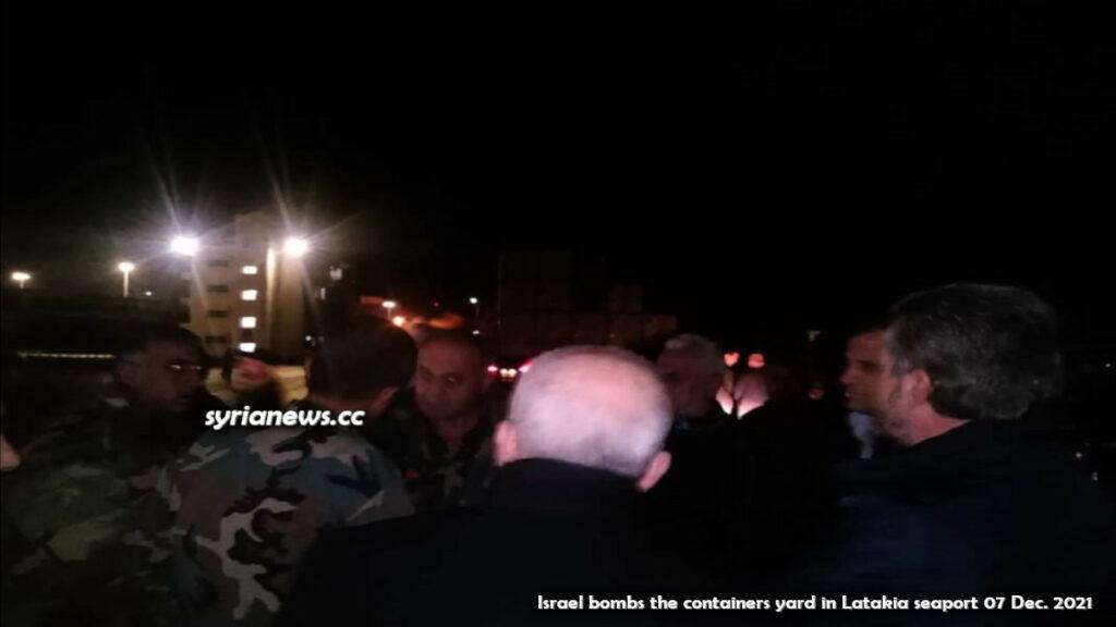 Latakia governor inspecting the targeted site by the Israeli bombing