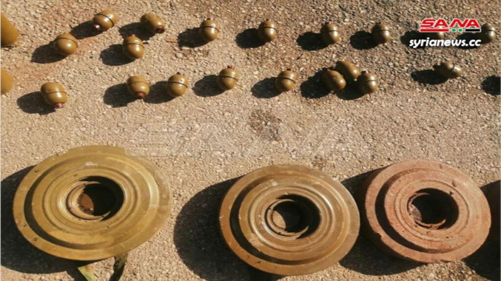 NATO Terrorsits Weapons munition communication devices drone seized in Daraa