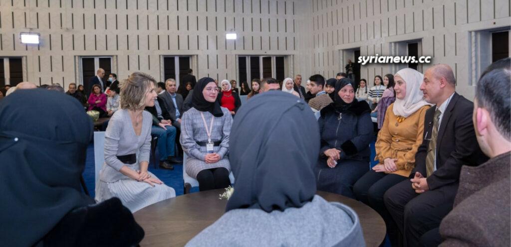 Syria First Lady Asmaa Assad Reception for Top Marks Students and their Families in Damascus