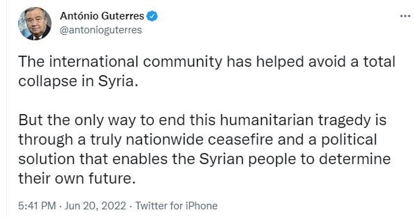 UNSC NATO junta ignores the fact that NATO imposed the humanitarian crisis on Syria.