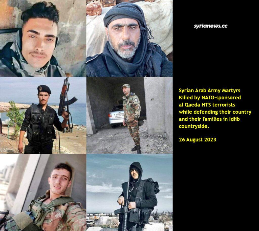Syrian Arab Army martyrs in Idlib NATO terrorist attack