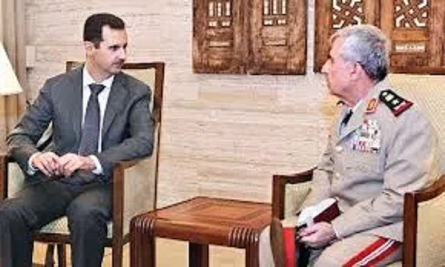 Syrian Arab Army Chief of Staff Ali Abdulla Ayoub with President Bashar Assad