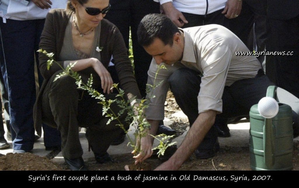 Asmaa & Bashar Al Assad Plant Jasmine in Damascus