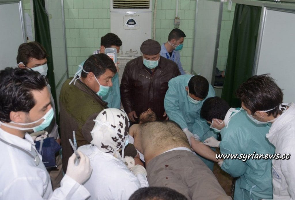 Victim of chemical attack by Al-Qaeda FSA in Khan Asal, Aleppo