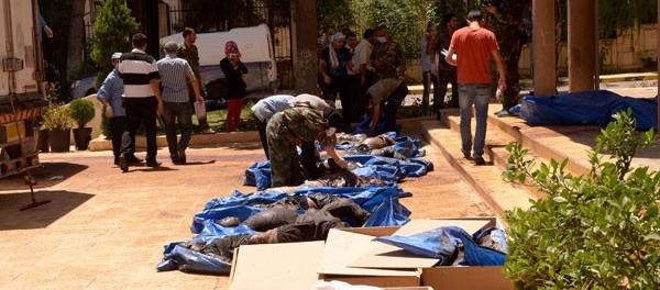 Massacre in Khan al-Assal (Source: SANA)