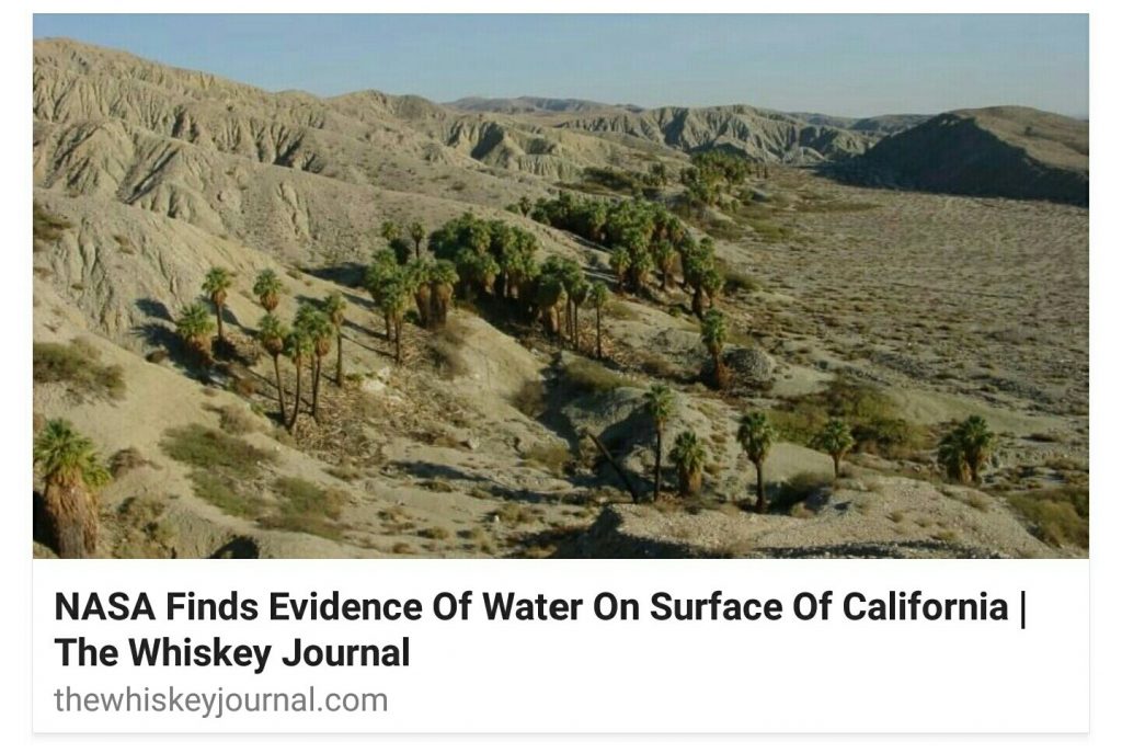 NASA finds water in California but no intelligence yet