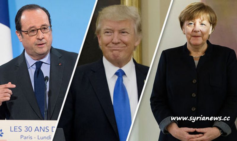 image- France Hollande - USA Trump - Germany Merkel