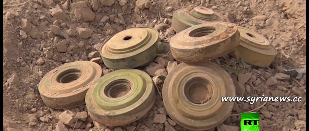image-IEDs planted by ISIS and found in Deir Ezzor by Russian Sappers