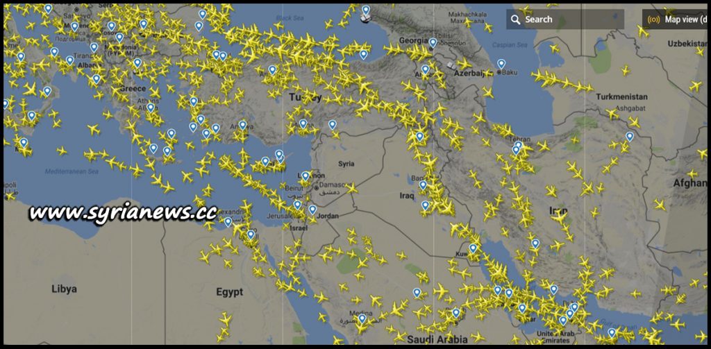image-Flight Status Over Syria After Warning of US Attack - Source: www.flightradar24.com