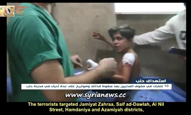 Nusra Front Terrorists Bomb Aleppo Residential Districts Injure Civilians