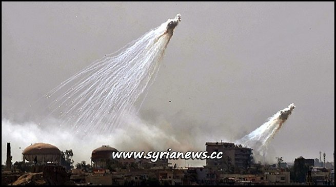 US-Led Coalition Use Internationally Banned White Phosphorous in its Crimes Against Humanity in Syria and Iraq جرائم التحالف الدولي بقيادة الولايات المتحدة ضد داعش في سوريا والعراق