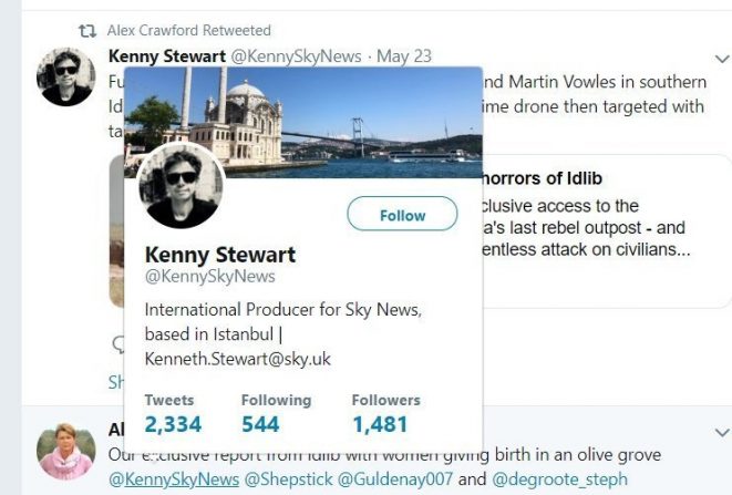 Kenny Stewart Tweet retweeted by Alex Crawford