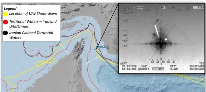 Locatio where US Drone was bombed by Iran