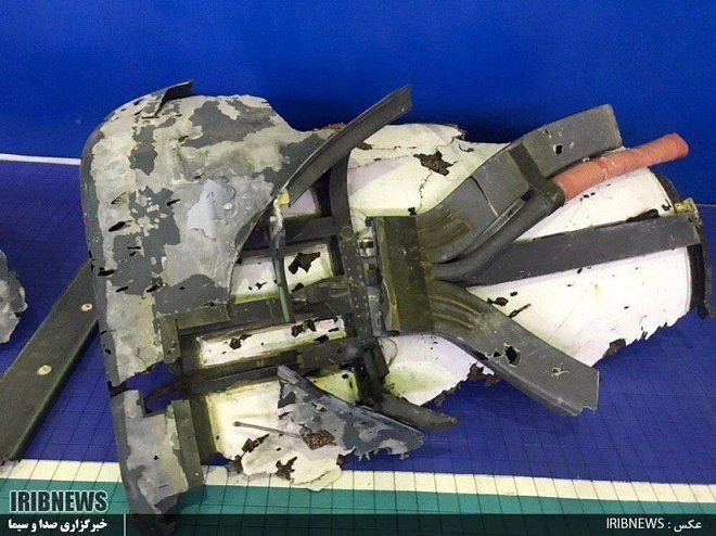 Wreckage from the US RQ-4A Global Hawk High-Altitude Drone bombed by Iran