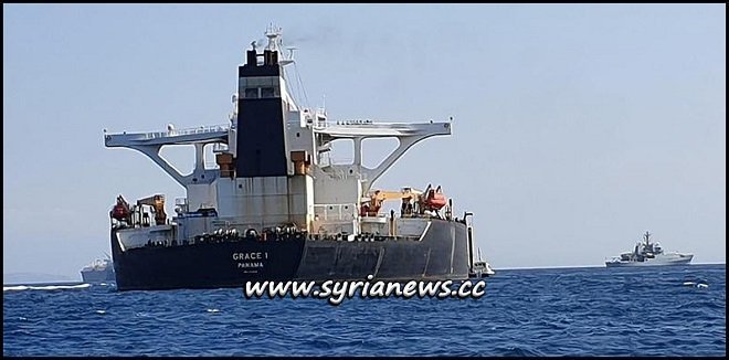 Panama registered Grace 1 oil tanker carrying crude oil en route to Syria seized by Britain Pirates near occupied Gibraltar