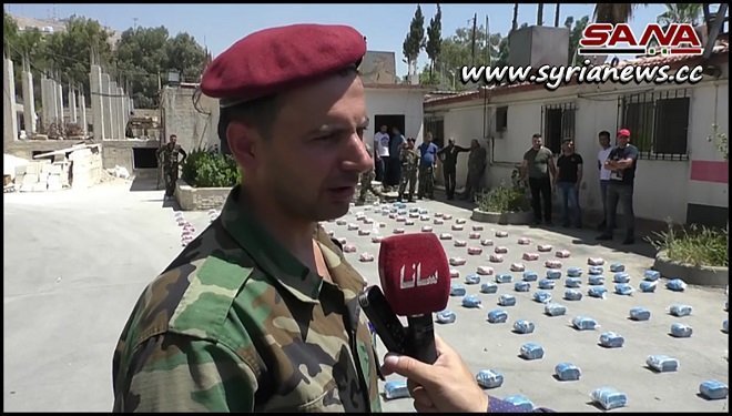 Law enforcement confiscate large quantity of narcotics south of Damascus