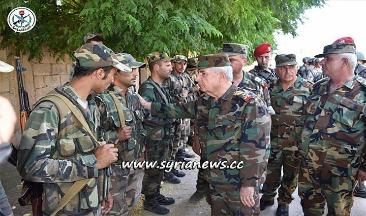 Syrian Minister of Defence Visits Al-Hobait Few Hours after Cleaning it from Nusra Front