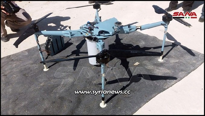 Syrian Arab Army captures an Israeli drone loaded with cluster bombs and C4 explosives - SANA