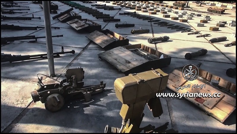 weapons and munition left by terrorists found in Qalamon Damascus Countryside
