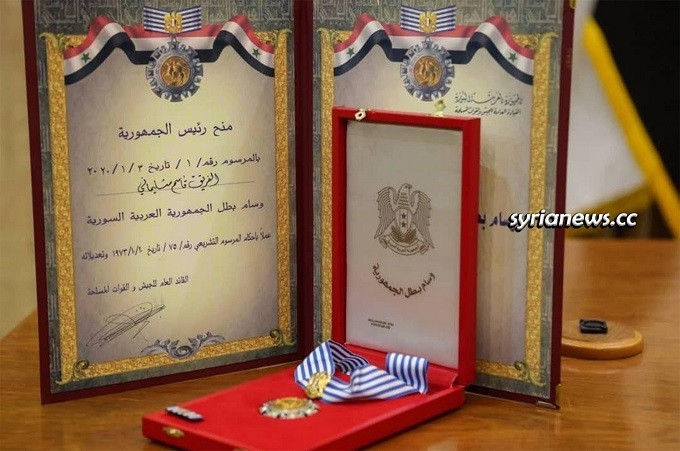 Syria Decorates IRGC Martyr Major General Qasim Soleimani with Order of Hero