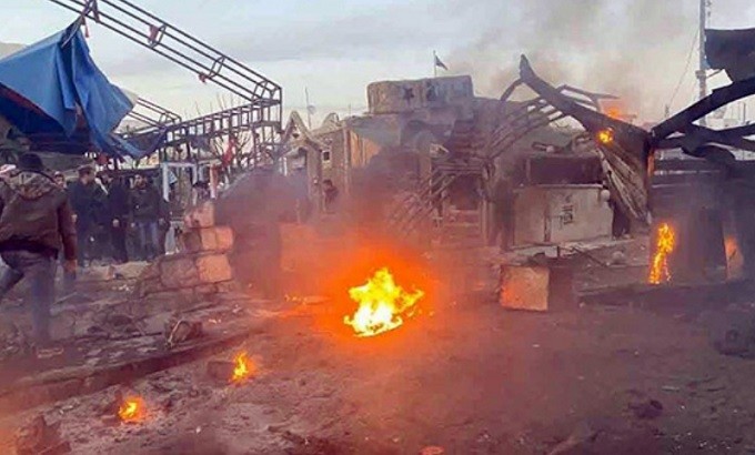 NATO terrorists bomb gas station in A'zaz, Aleppo countryside