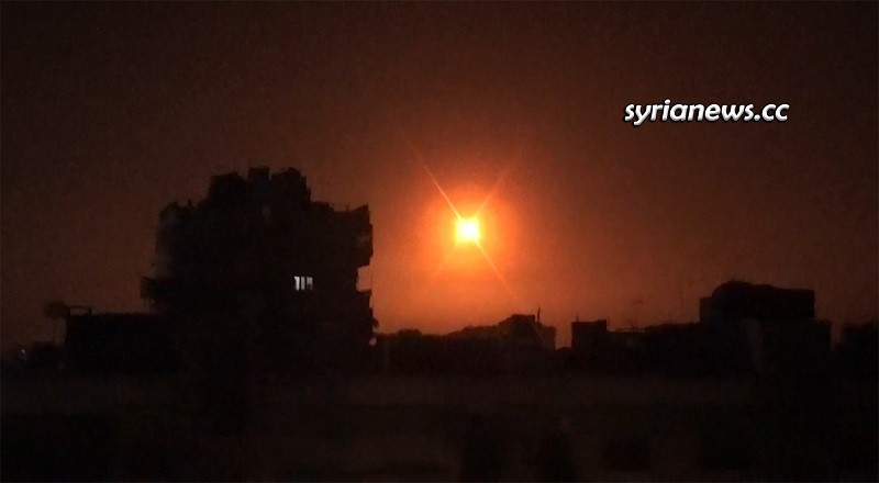 SAA Air defense shoot down a number of incoming Israeli missiles