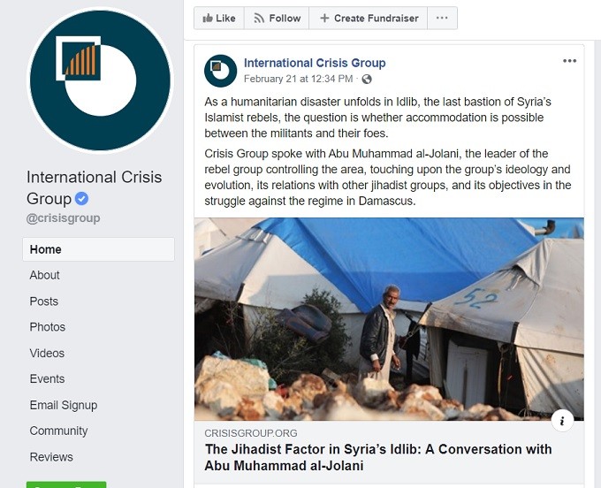 Crisis Group's post promoting al-Qaeda's commander on social media not censored