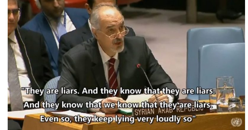 Syrian Ambassador Jaafari addressing the supremacists at the UNSC