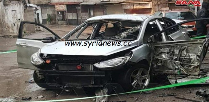 terrorists panic campaign in Damascus suburb detonate a civilian car