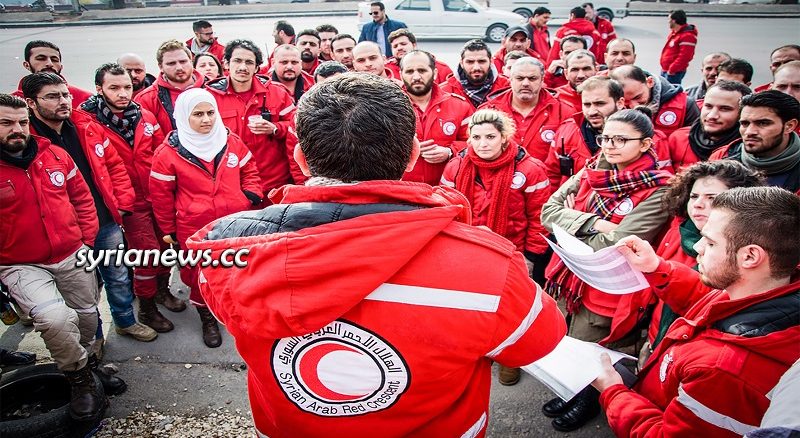Syria SARC Syrian Arab Red Crescent volunteers