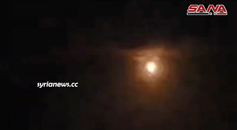 SAA air defense missile shoots down an incoming Israel missile mid air over Masyaf