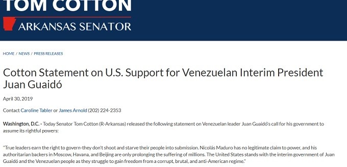 Tom Cotton on Venezuela
