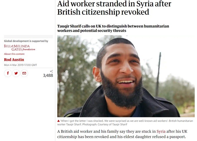 British Tauqir Sharif al Qaeda terrorist in Syria