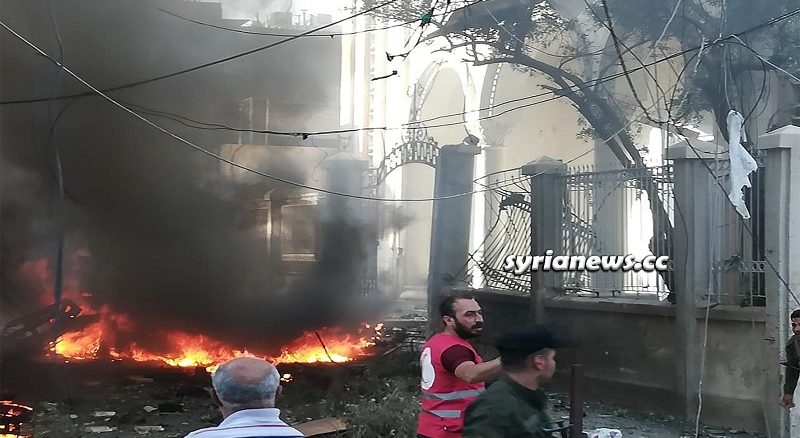 NATO Bomb detonated in front of Virgin Mary Church - Qamishli - Hasakah Syria