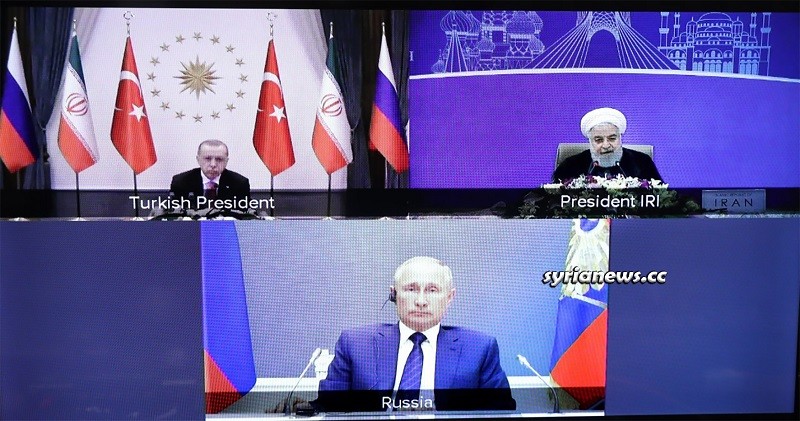 Russian Putin Iranian Rouhani Turkish Erdogan - Video conference on Syria
